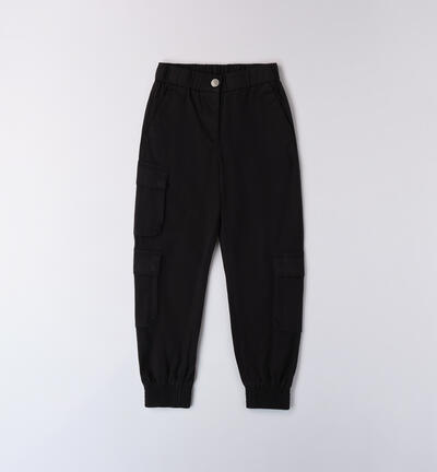 Cargo pants for girls BLACK