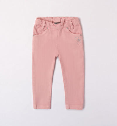 Pantalone per bambina con cuori ROSA