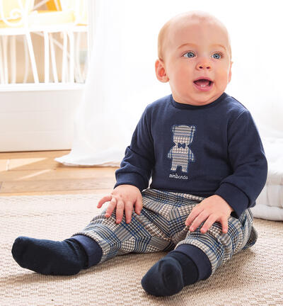 Plaid pants for baby BEIGE