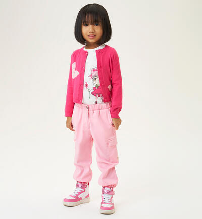 Pantaloni bambina elasticizzati ROSA