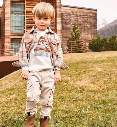 Pants with pockets for boys BEIGE