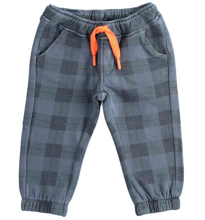 Pantaloni bambino fantasia check BLU