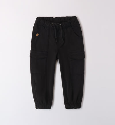 Pantaloni bambino loose fit NERO