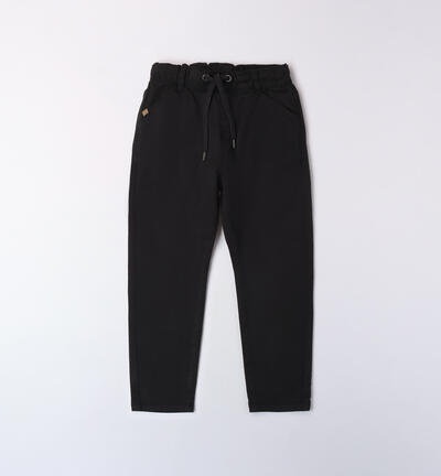 Carrot fit pants for boys BLACK