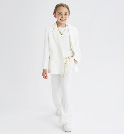 Girls' occasion wear trousers CREAM