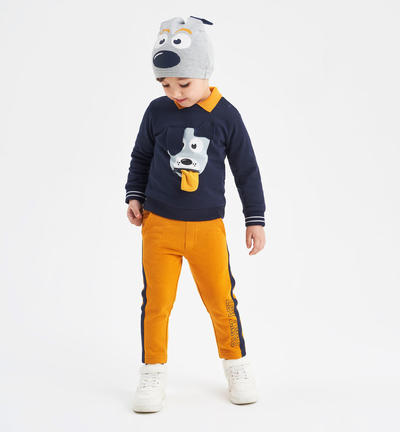 Pantaloni felpati bambino GIALLO