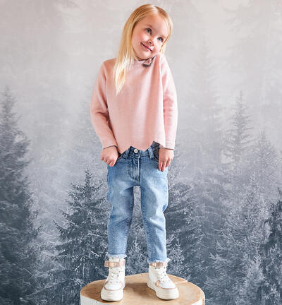 Pantaloni jeans bambina AZZURRO