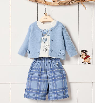 Wide pants for baby girl LIGHT BLUE