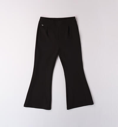 Bell-bottom pants for girls BLACK