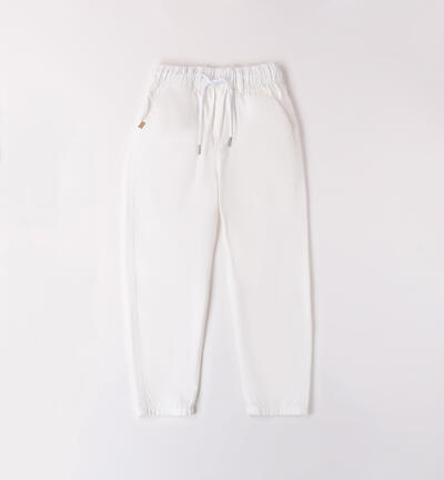 Boys' trousers in 100% cotton WHITE