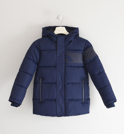 Piumino ragazzo con cappuccio BLU