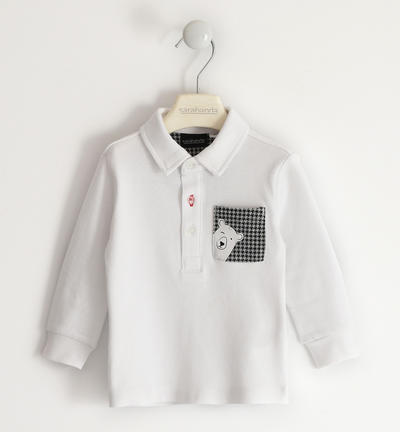 Polo bambino manica lunga BIANCO