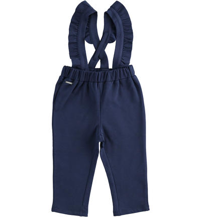 Salopette bambina con ruches BLU