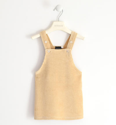 Salopette bambina effetto velluto BEIGE