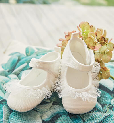 Scarpe bimba in tulle PANNA