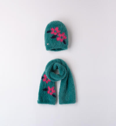 Scarf and hat for girls GREEN