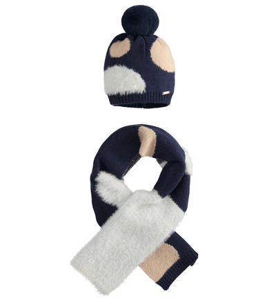 Set cappello e sciarpa bambina BLU
