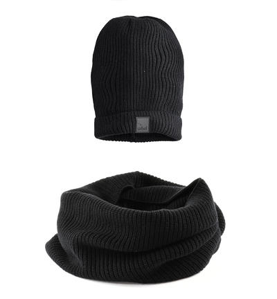 Set ragazzo sciarpa e cappello NERO