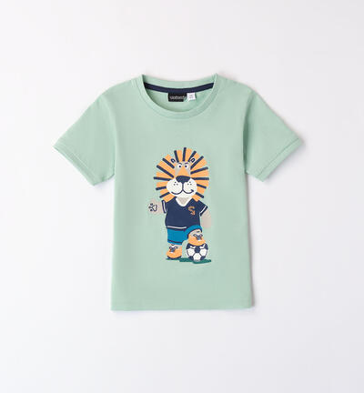 T-shirt bambino con leone VERDE