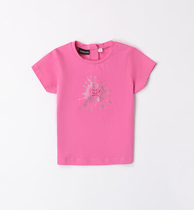Girls' rhinestone T-shirt PINK