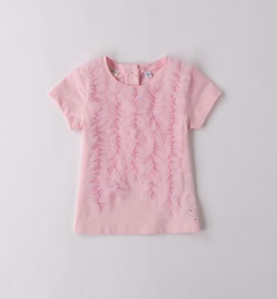 T-Shirt con tulle bambina ROSA