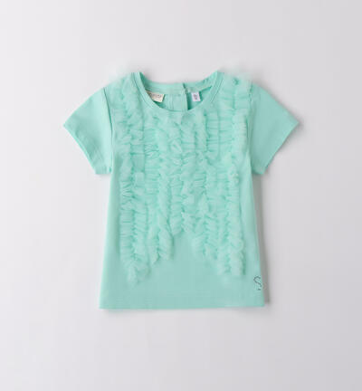 T-Shirt con tulle bambina VERDE