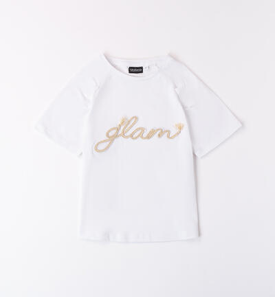 T-shirt with lettering for girls WHITE