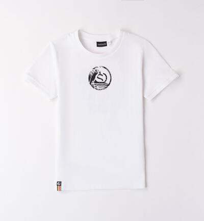 Boys' T-shirt with photographic print WHITE