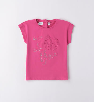 T-shirt Sarabanda per bambina FUCSIA