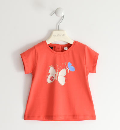 T-shirt bambina farfalle ROSSO