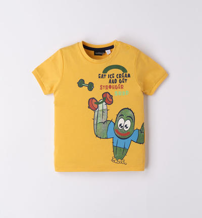 T-shirt jersey 100% cotone bambino GIALLO