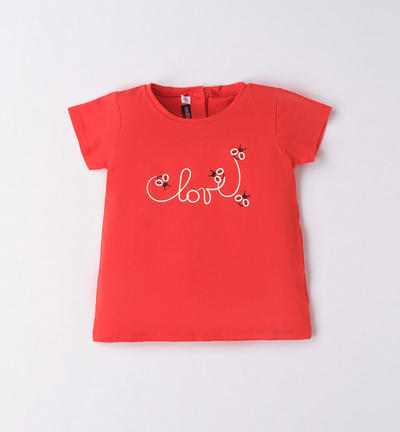 T-shirt Love bambina ROSSO