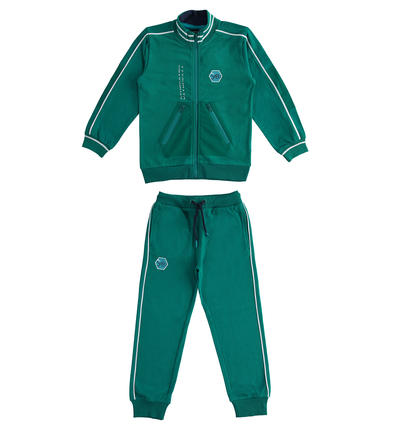 Tuta ragazzo sportiva con zip VERDE