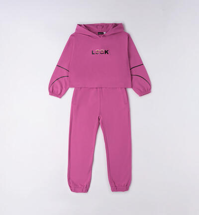 Tuta sportiva ragazza 100% cotone VIOLA