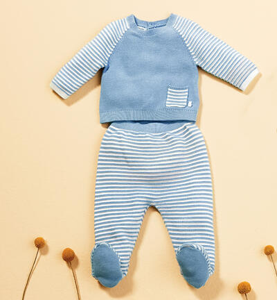 Two-piece outfit for baby boys LIGHT BLUE