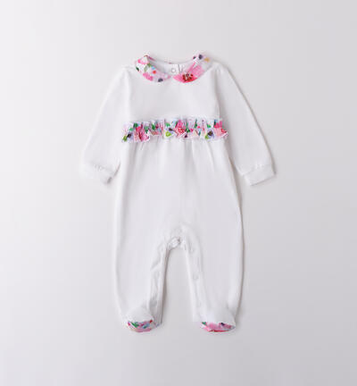 Minibanda baby girl onesie WHITE