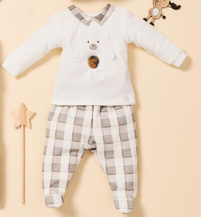 Two-piece jumpsuit for baby boy BEIGE