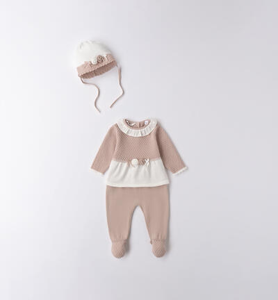 Tutina neonata 100% cotone BEIGE