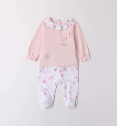 Baby girl two-piece onesie PINK