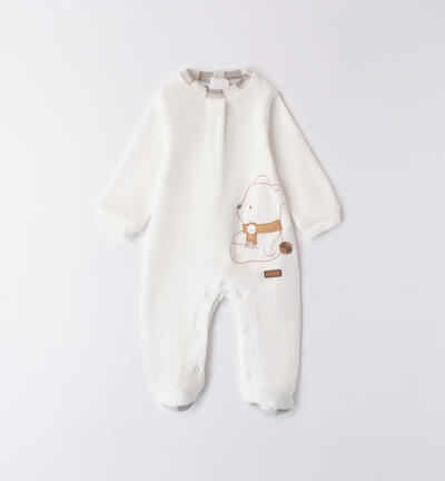 Jumpsuit with feet for baby boy CREAM