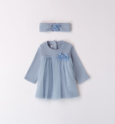 Baptism dress for baby girl LIGHT BLUE