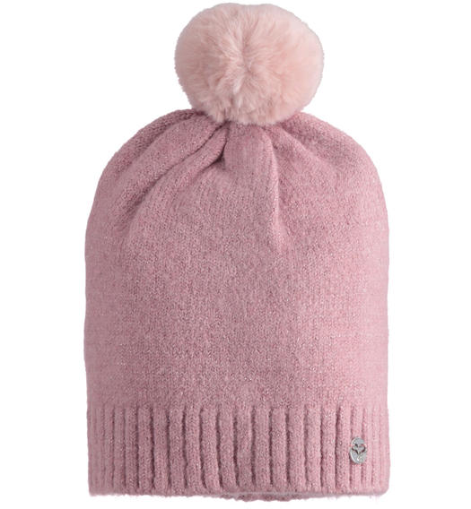 Caldo cappello modello cuffia per bambina con pompon da 6 mesi a 7 anni Sarabanda ROSA-3031
