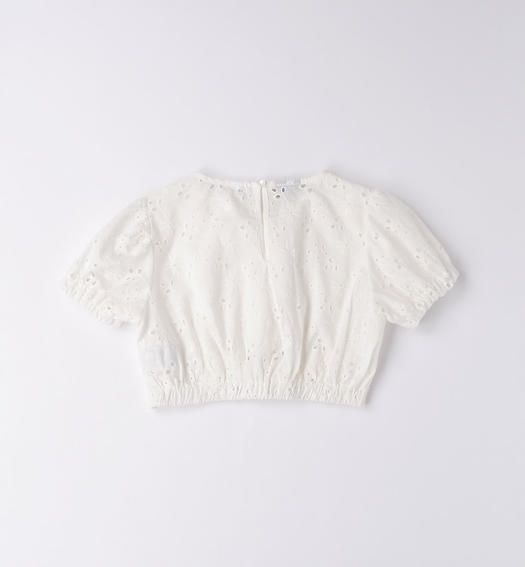 Camicia sangallo ragazza da 8 a 16 anni Sarabanda PANNA-0112