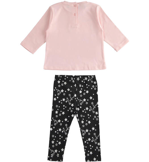 Completo bambina maglietta e leggings con stelle da 12 mesi a 8 anni Sarabanda ROSA-2715