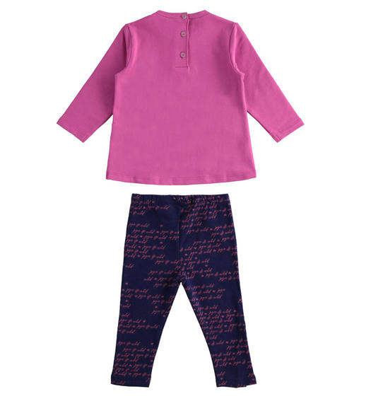 Completo bambina maxi felpa e leggings da 12 mesi a 8 anni Sarabanda VIOLA-2841