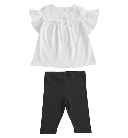 Completo bambina t-shirt e leggings da 6 mesi a 8 anni Sarabanda BIANCO-0113