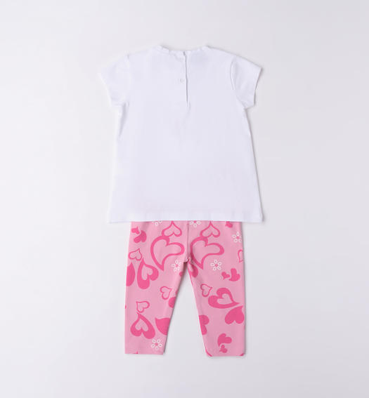 Completo cuore bambina da 9 mesi a 8 anni Sarabanda BIANCO-0113