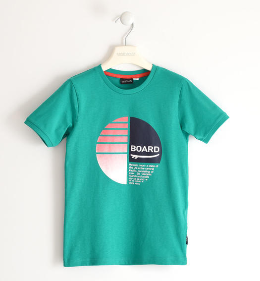 Fresca t-shirt per bambino con grafiche diverse da 8 a 16 anni Sarabanda TROPICAL GREEN-4436