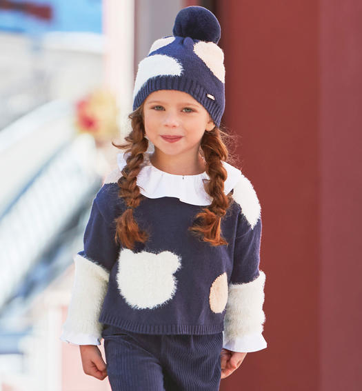 Maglioncino bambina in tricot da 9 mesi a 8 anni Sarabanda NAVY-3854