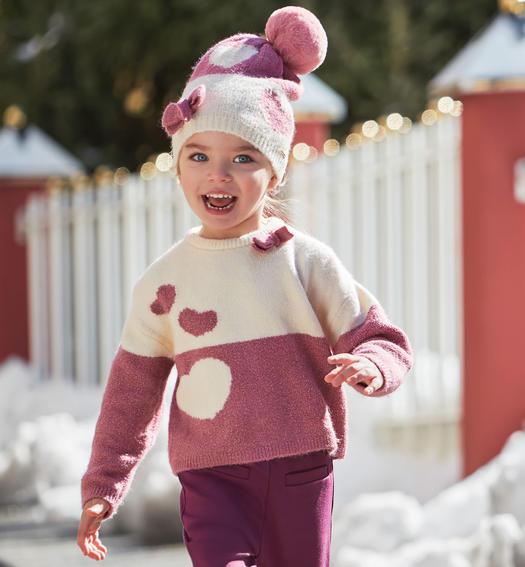 Maglione bambina in morbido tricot da 9 mesi a 8 anni Sarabanda ROSA ANTICO-2748